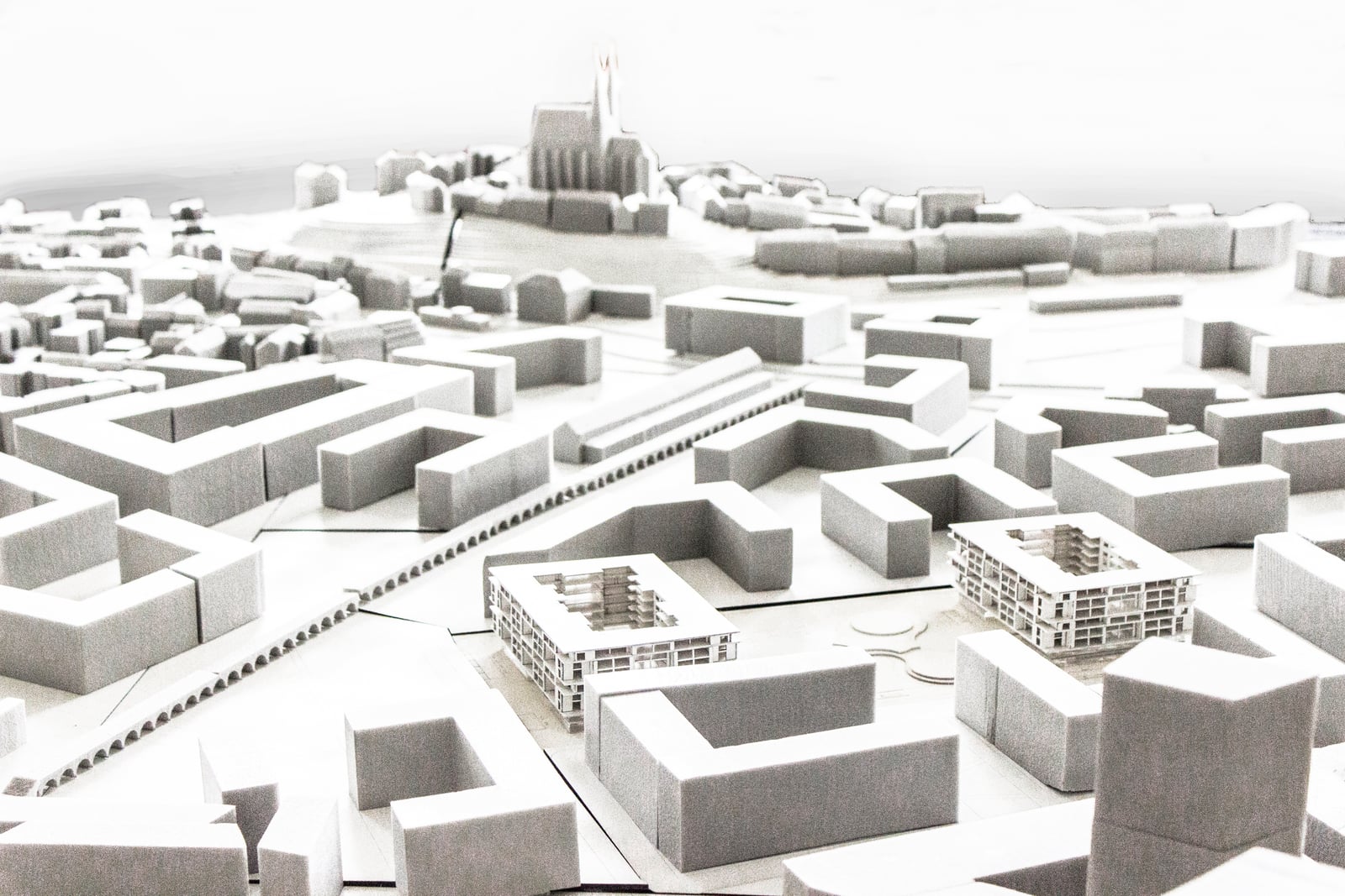 Aerial view of the proposal within the wider city of Brno